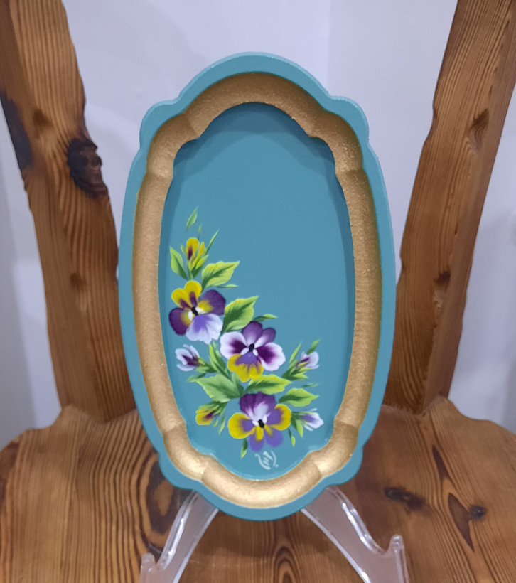 سینی چوبی نقاشی شده، ۱۴×۲۴