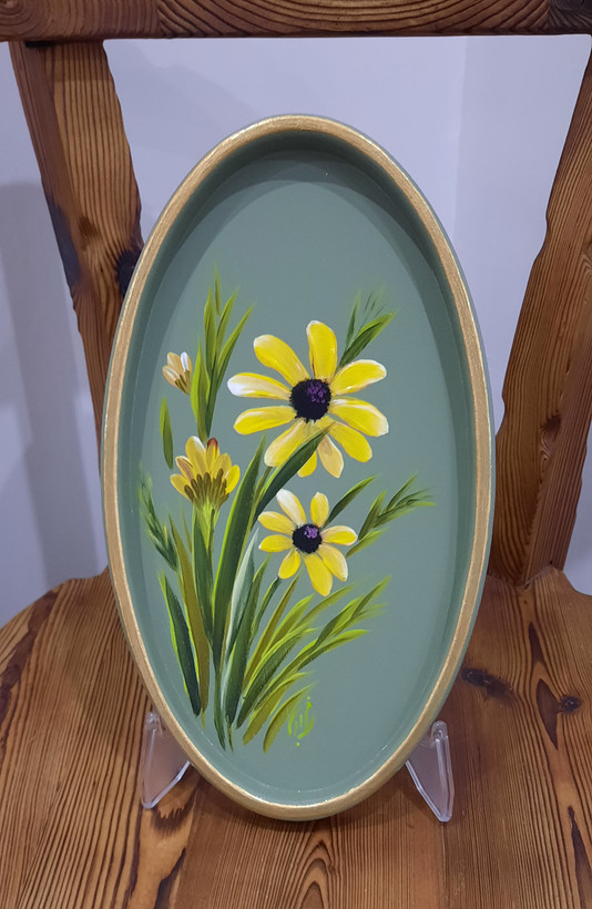 سینی چوبی نقاشی شده، 17×30