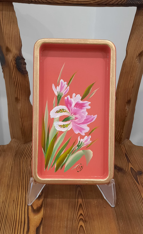 سینی چوبی نقاشی شده، ۱۳×۲۳